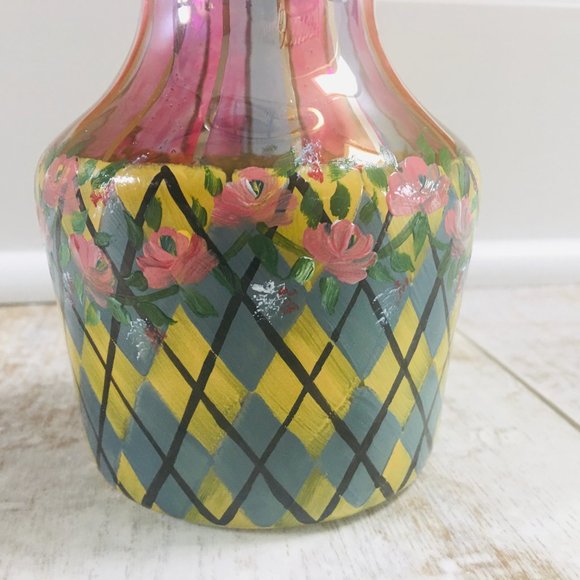 RARE Retired 1993 MacKenzie-Childs Glass Carafe/Vase - Picture 5 of 7